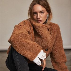 ❌SOLD❌ Free People | Izzy Wrap Teddy Jacket | Sand